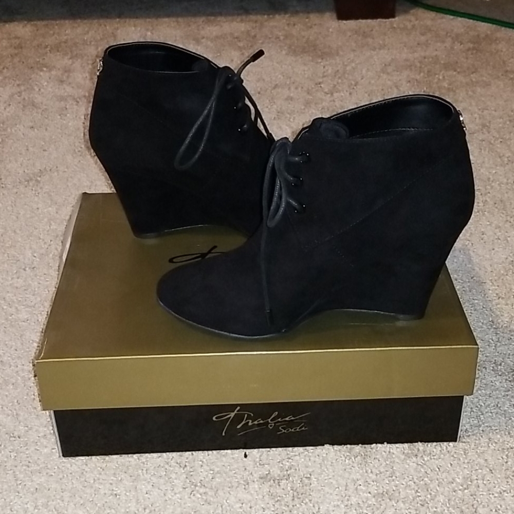 Black suede ankle boots
